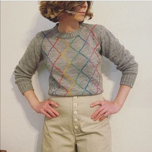Vintage rainbow knit jumper